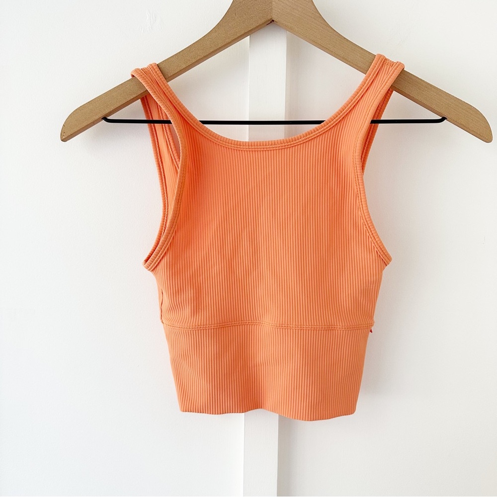 LULULEMON orange power pivot tank ribbed - Picture 6 of 8